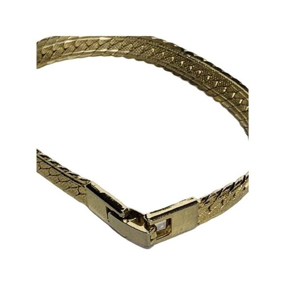 Vintage Gold Plated Mesh Link Snake Gold Polished Bracelet 7.5 Inches - Picture 8 of 11